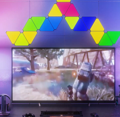 kualitas Lampu LED Segitiga Ajaib Intelligent RGB Touch Sense DIY Segitiga Warna Mengubah Cahaya pabrik
